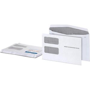 TOPS 1099 Envelopes, For 1099 NEC, 1099 MISC, 1099 R, 1099 INT & 1099 DIV, Self Seal Double Window Security Envelopes, 5-5/8″ x 9″, 24/Pack (TX2222ES)