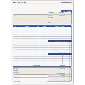 TOPS Job Invoice with Materials List, 3-Part, Carbonless, 8.5 x 11 Inches, 50 Sets per Pack (3866)