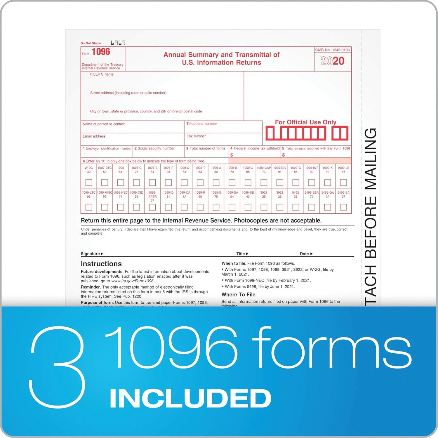 image:imageAdams 1099 NEC Forms 2020 Tax Kit for 50 Recipients 4Part 1099 Forms 3 1096 Self Seal Envelopes amp Tax Forms Helper Online TXA2250PSNEC20 White 812 x 11