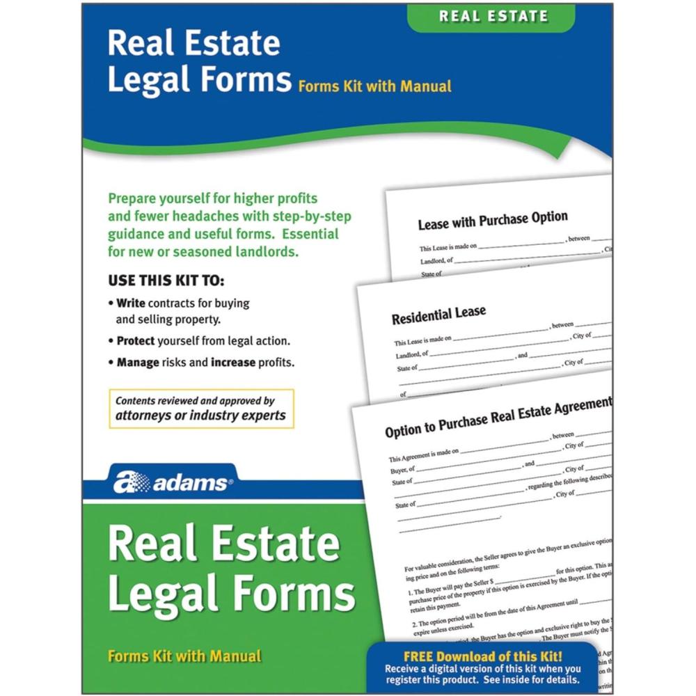 image:imageAdams Real Estate Legal Forms Kit Forms and Instructions PK418