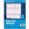 Adams Important Message Book, Spiral, 2-Part, Carbonless, Pink/Canary, 8.25 x 11 Inches, 4 Messages Per Page, 200 Sets Per Book (SC1184P)