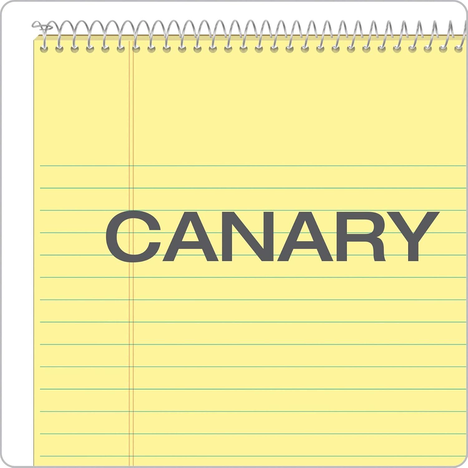 image:imageTOPS 63621 Docket Wirebound Ruled Pad wCover 8 12 x 11 34 Canary 70 Sheets