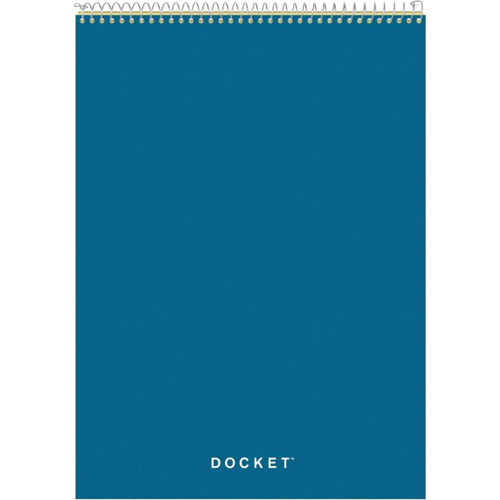 image:imageTOPS 63621 Docket Wirebound Ruled Pad wCover 8 12 x 11 34 Canary 70 Sheets