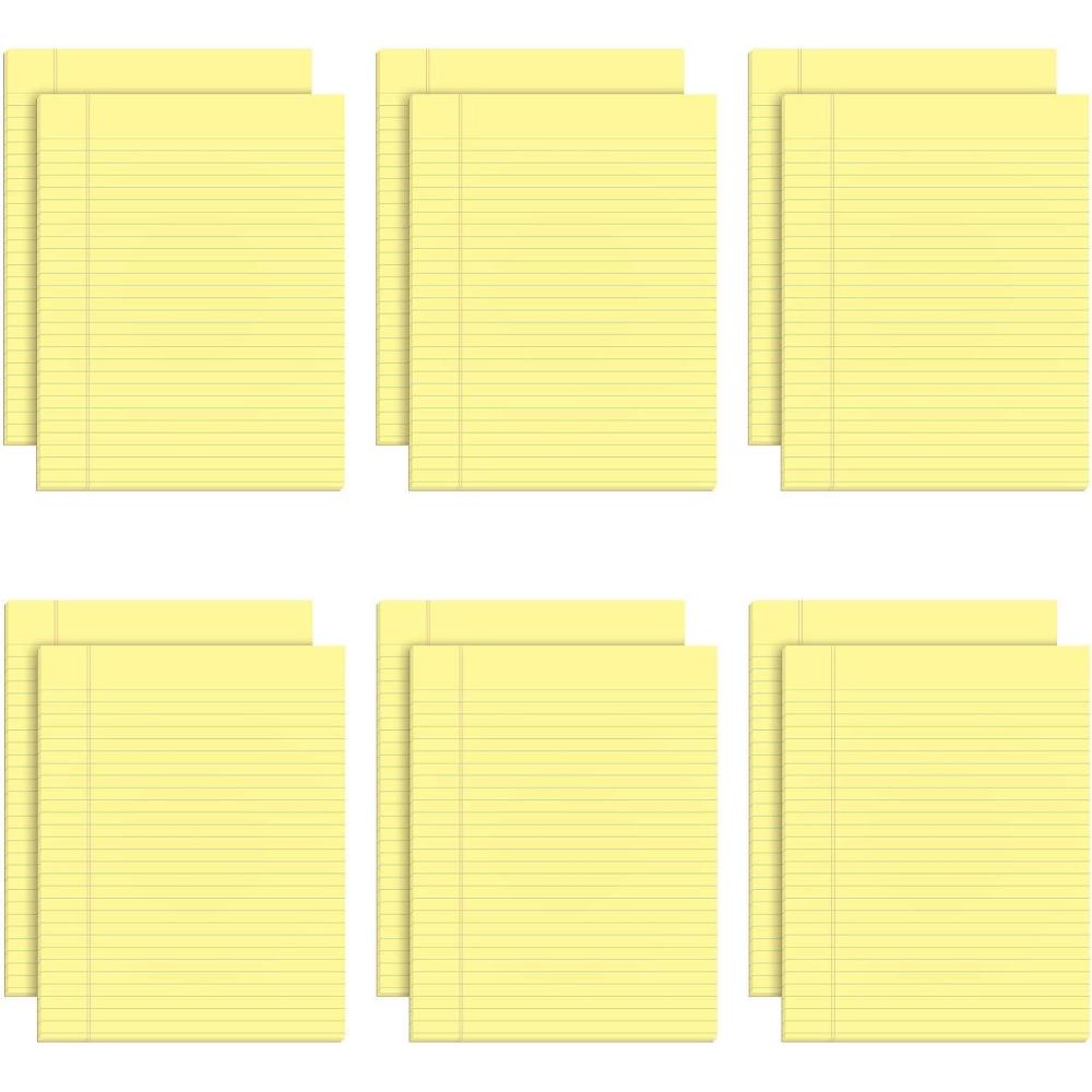 image:imageTOPS 7522 The Legal Pad Glue Top Pads LegalWide 8 12 x 11 Canary 50 Sheets Pack of 12Legal Rule