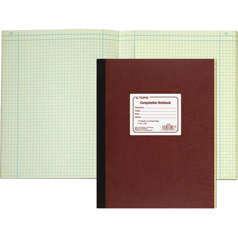 image:imageTOPS Computation Notebook 4 x 4 Quad Ruling 11 34X 9 1475 Sheets 35126Composition