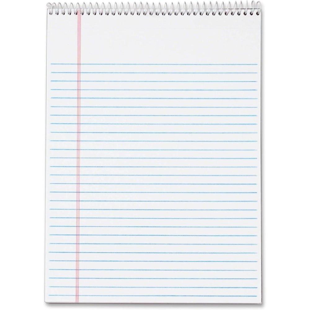 image:imageTOPS Docket Writing Tablet Top Wirebound 812 x 1134 Inches White LegalWide Rule 70 Sheets per Pad 3 Pads per Pack 63633812 x 1134 Pack of 6