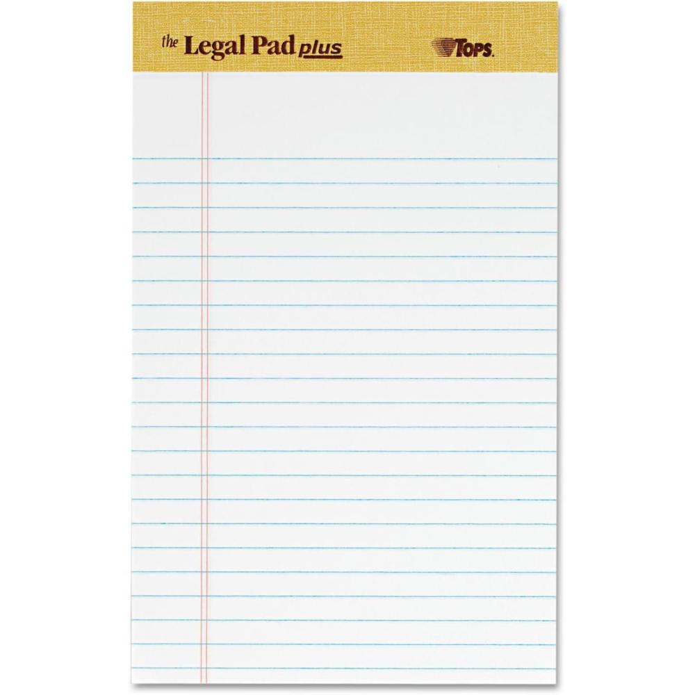 image:imageTOPS The Legal Pad Plus Writing Pads 5 x 8 Jr Legal Rule 50 Sheets 12 Pack 71500