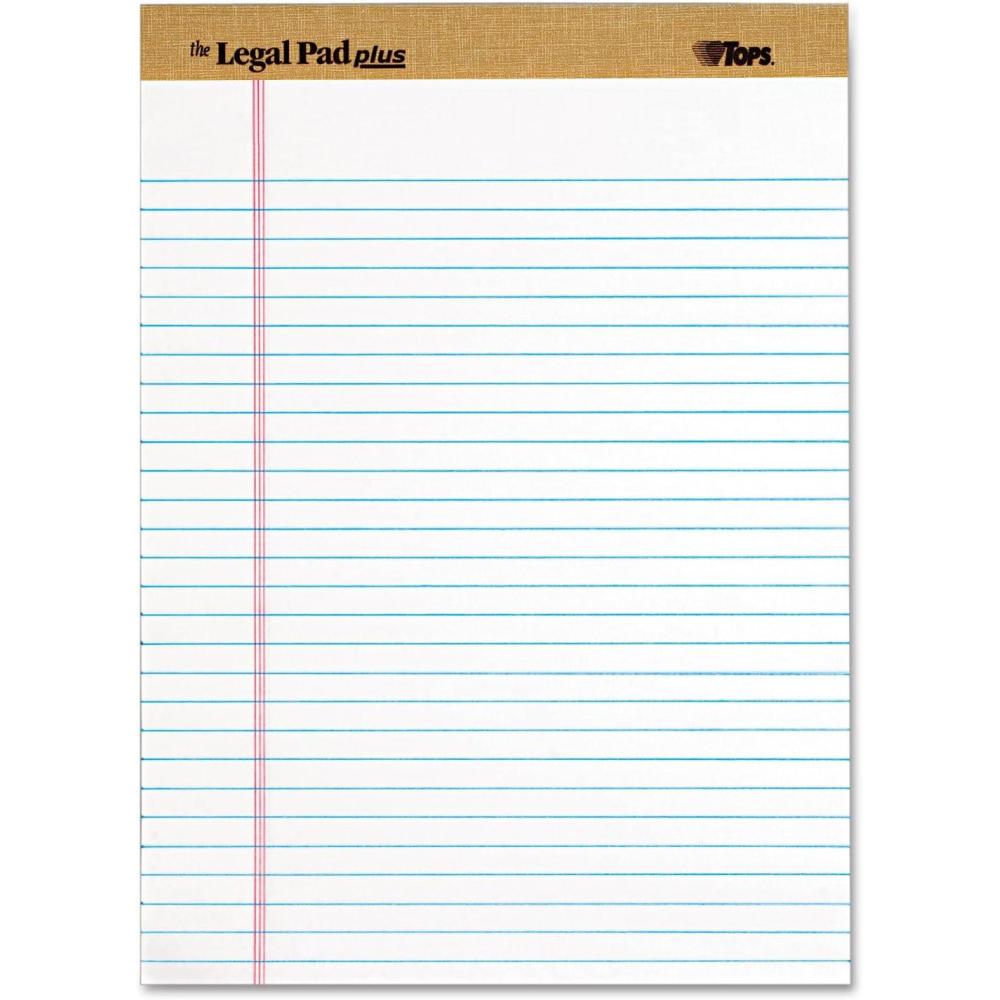 image:imageTOPS The Legal Pad Plus Writing Pads 812 x 1134 Legal Rule 50 Sheets 12 Pack 71533