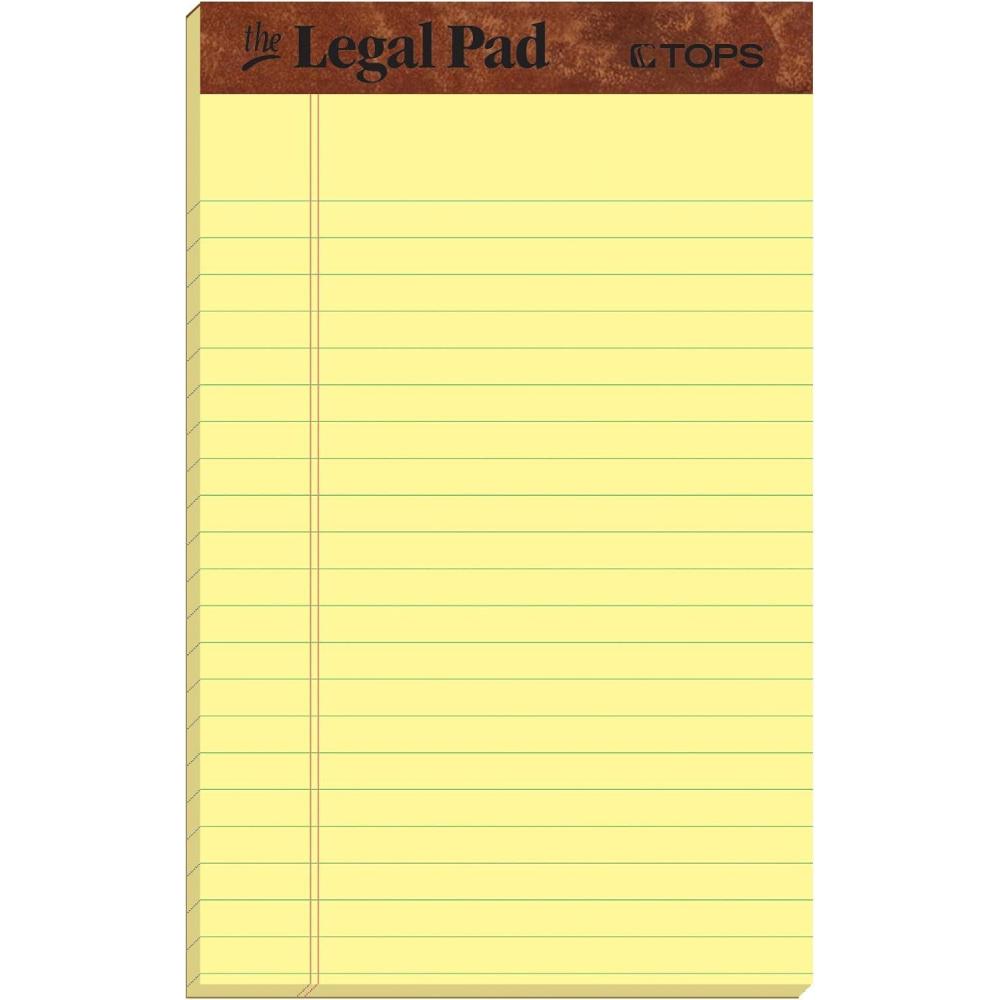 image:imageTOPS The Legal Pad Writing Pads 5 x 8 Jr Legal Rule Canary Paper 50 Sheets 3 Pack 75013
