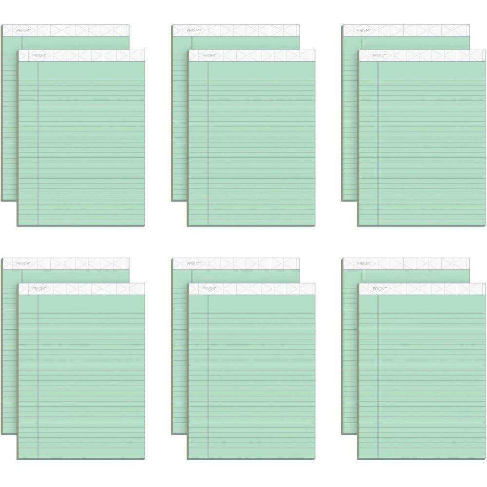image:imageTops Prism Plus 100 Recycled Legal Pad 812 x 1134 Inches Perforated Green LegalWide Rule 50 Sheets per Writing Pad 12 Pads per Pack 63190Green