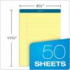 TOPS Docket Writing Tablet, 8-1/2 x 11-3/4 Inches, Perforated, Canary, Legal/Wide Rule, 50 Sheets per Pad, 6 Pads per Pack (63406)(Canary)