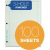TOPS Engineering Computation Pad, 3-Hole Punched, 8.5 x 11 Inches, 5 Squares per Inch, 100 Sheets, Green, (35510)