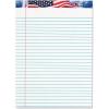TOPS American Pride 100% Recycled Writing Tablet, 8-1/2 x 11-3/4 Inches, Perforated, White, Legal/Wide Rule, 50 Sheets per Pad, 12 Pads per Pack (75140)