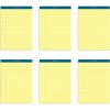 TOPS Docket Writing Tablet, 8-1/2 x 11-3/4 Inches, Perforated, Canary, Legal/Wide Rule, 50 Sheets per Pad, 6 Pads per Pack (63406)(Canary)