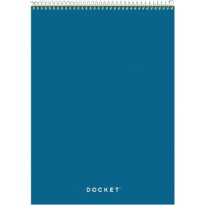 TOPS 63621 Docket Wirebound Ruled Pad w/Cover, 8 1/2 x 11 3/4, Canary, 70 Sheets