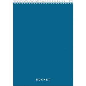 TOPS 63631 Docket Wirebound Ruled Pad w/Cover, 8 1/2 x 11 3/4, White, 70 Sheets