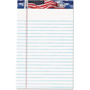 TOPS 75101 American Pride Writing Pad, Narrow, 5 x 8, White, 50 Sheets (Pack of 12)(5″ x 8″)