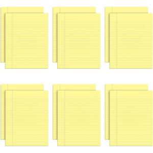 TOPS 7522 The Legal Pad Glue Top Pads, Legal/Wide, 8 1/2 x 11, Canary, 50 Sheets (Pack of 12)(Legal Rule)