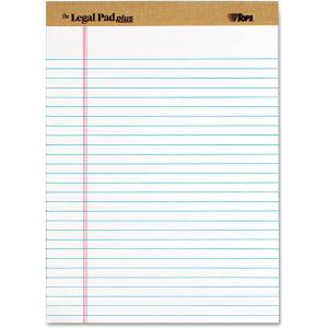 TOPS The Legal Pad Plus Writing Pads, 8-1/2″ x 11-3/4″, Legal Rule, 50 Sheets, 12 Pack (71533)
