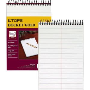 Tops Docket Gold Steno Book, 6″ x 9″, Gregg Rule, Clear Poly Cover, 100 Sheets (99708)(6 x 9 Inches)