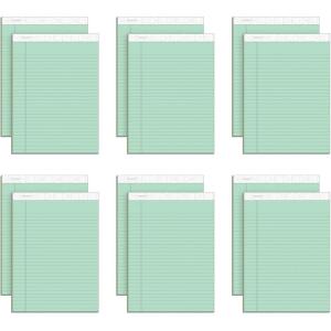 Tops Prism Plus 100% Recycled Legal Pad, 8-1/2 x 11-3/4 Inches, Perforated, Green, Legal/Wide Rule, 50 Sheets per Writing Pad, 12 Pads per Pack (63190)(Green)