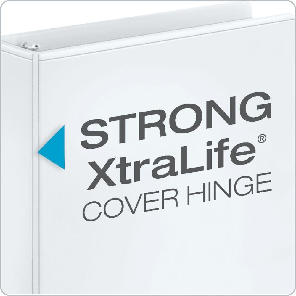 image:imageCardinal 3 Ring Binder Binders for School and Office Durable 3 Inch Performer ClearVue Binder Round Rings 625Sheet Capacity Customizable ClearVue Covers PVCFree Black 67525White