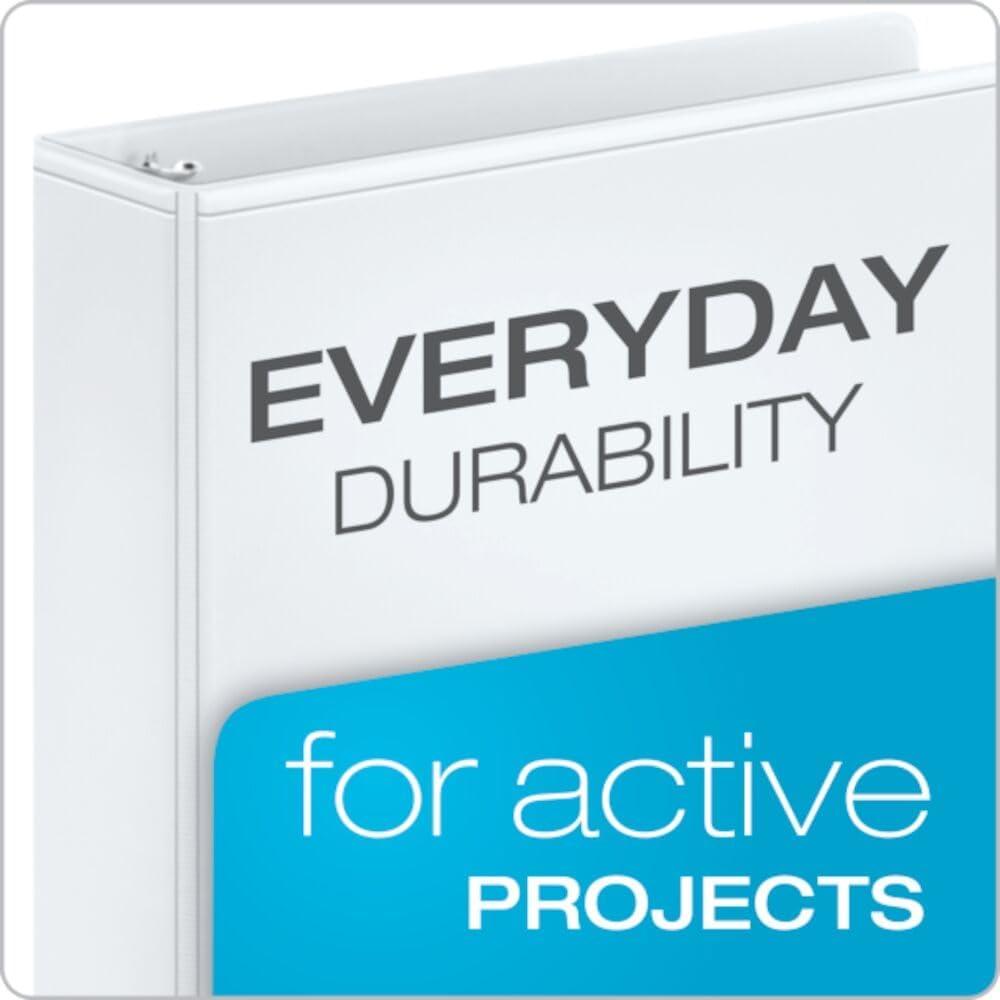 image:imageCardinal 3 Ring Binder Binders for School and Office Durable 3 Inch Performer ClearVue Binder Round Rings 625Sheet Capacity Customizable ClearVue Covers PVCFree Black 67525White
