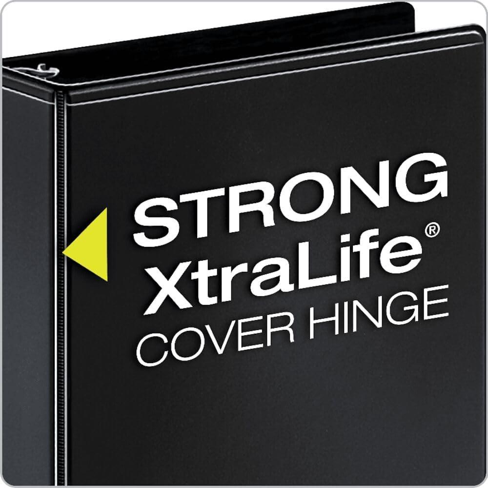 image:imageCardinal 3 Ring Binder Binders for School and Office Durable 3 Inch Performer ClearVue Binder Round Rings 625Sheet Capacity Customizable ClearVue Covers PVCFree Black 67525Black