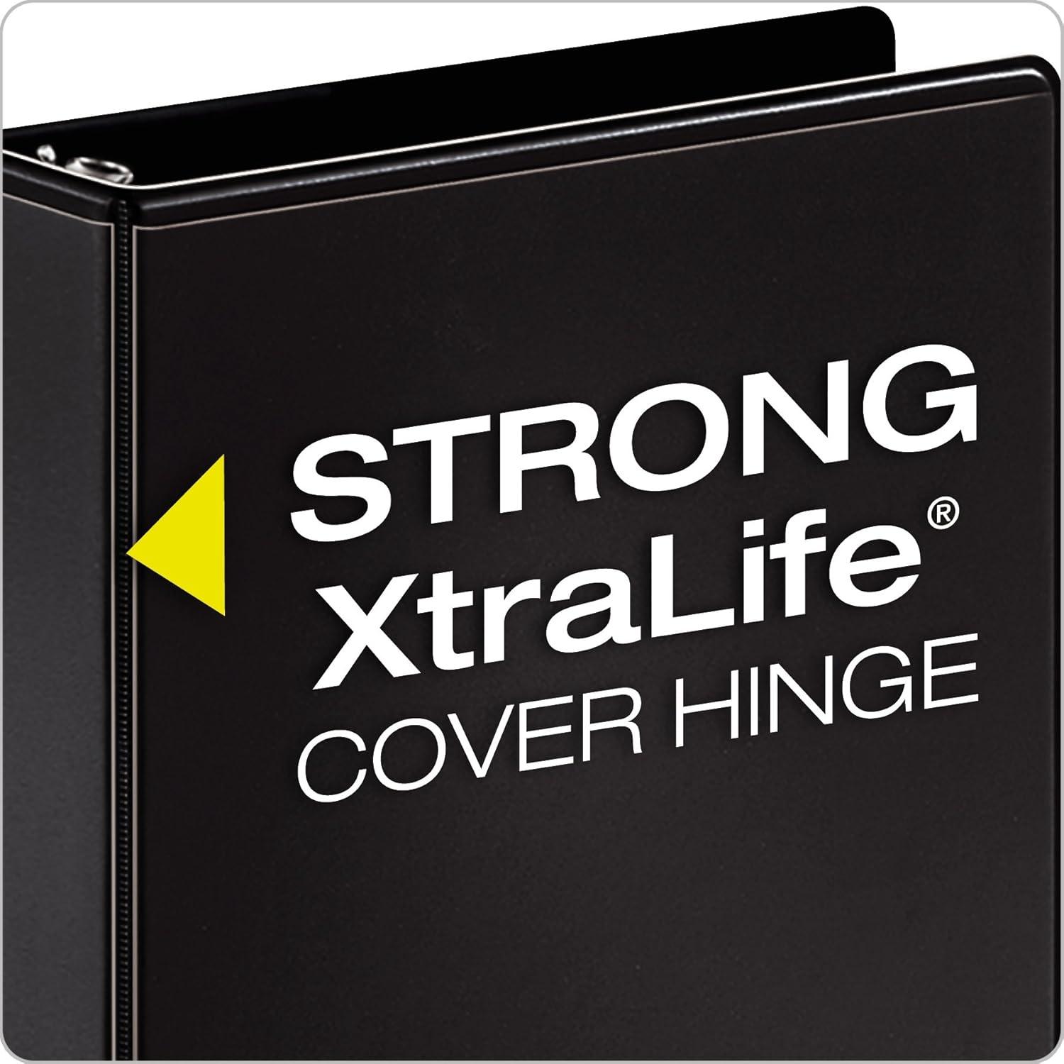 image:imageCardinal 3 Ring Binder Binders for School and Office Durable 3 Inch Performer ClearVue Binder Round Rings 625Sheet Capacity Customizable ClearVue Covers PVCFree Black 67525Black