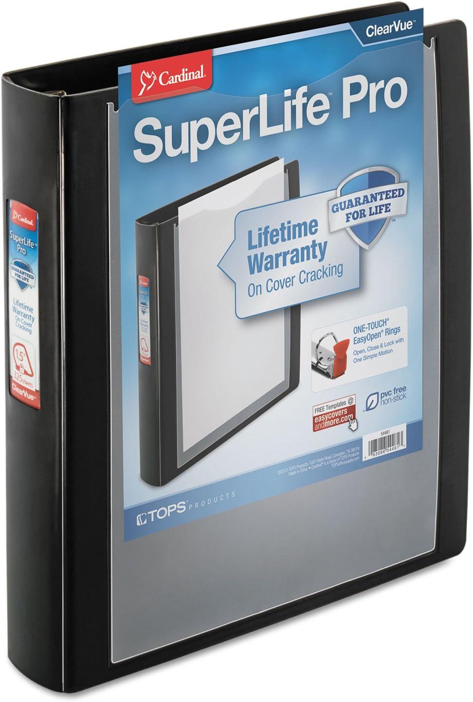 image:imageCardinal SuperLife Pro Easy Open SlantD Binder White 75 x 11 34 x 10 34Black