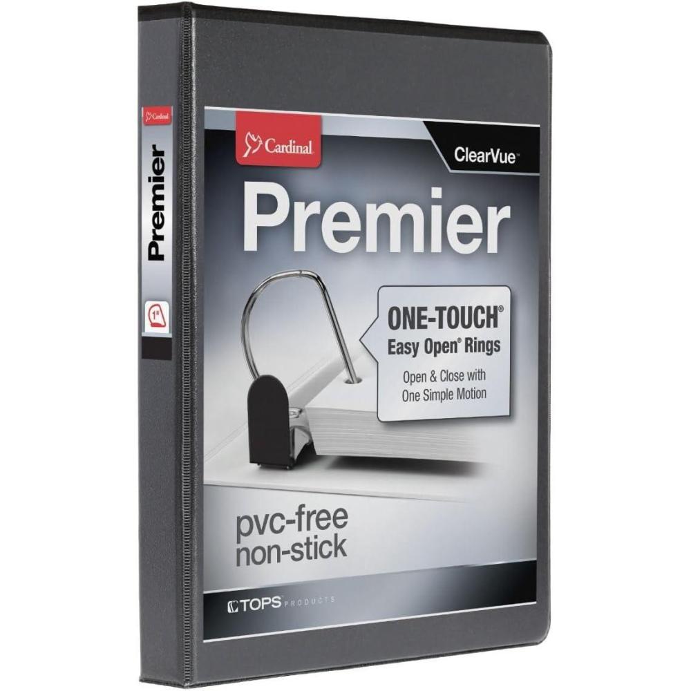 image:imageCardinal 10301 EasyOpen ClearVue Locking SlantD Binder 1Inch Cap 11 x 8 12 Black1Inch