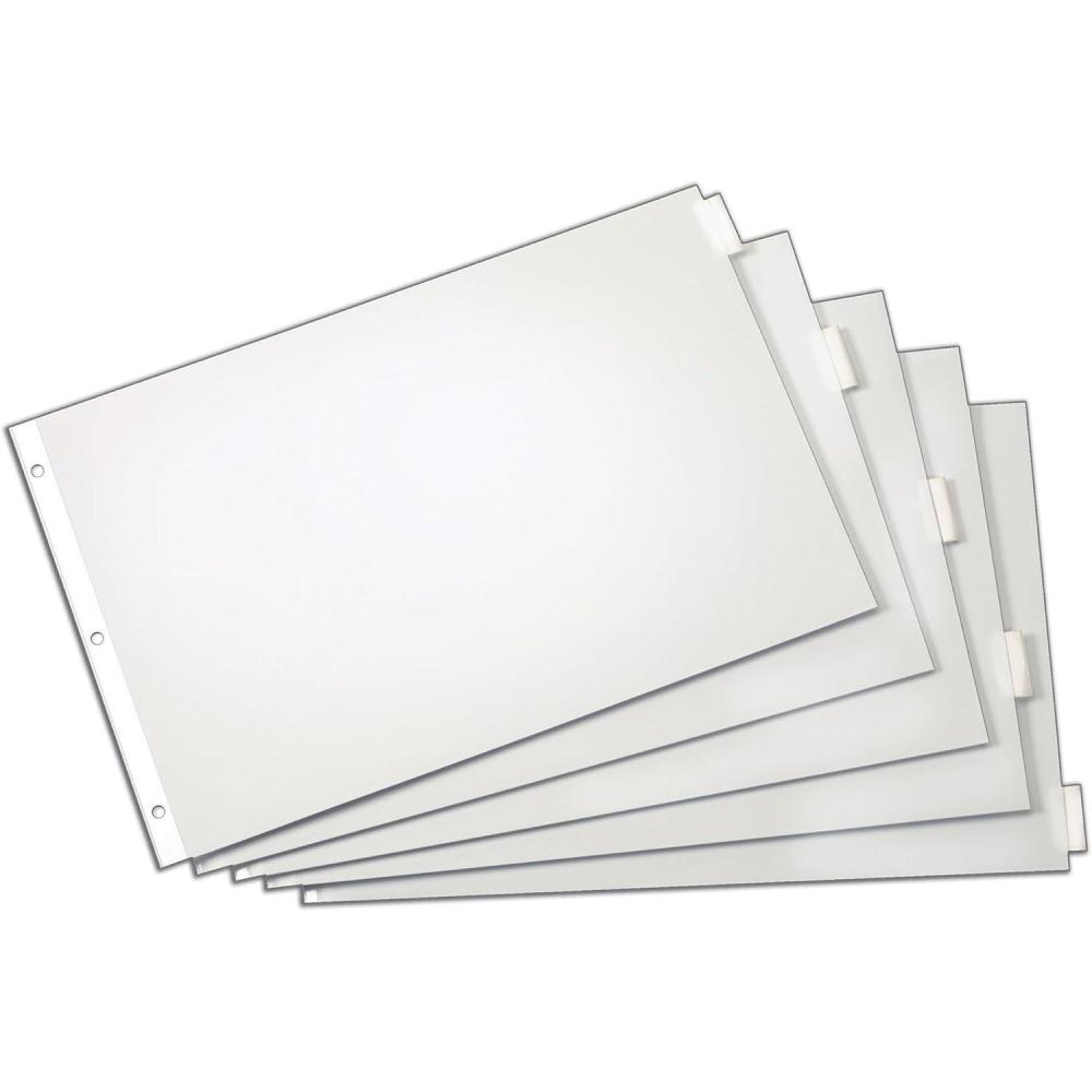 image:imageCardinal 84812 Paper Insertable Tab Dividers 5Tab 11Inch x17Inch Clear