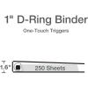 Cardinal 10301 Easy-Open ClearVue Locking Slant-D Binder, 1-Inch Cap, 11 x 8 1/2, Black(1-Inch)