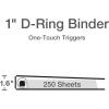 Cardinal 10301 Easy-Open ClearVue Locking Slant-D Binder, 1-Inch Cap, 11 x 8 1/2, Black(1-Inch (Pack of 12))