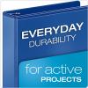 Cardinal 3 Ring Binder, Binders for School and Office, Durable 3 Inch Performer ClearVue Binder, Round Rings, 625-Sheet Capacity, Customizable ClearVue Covers, PVC-Free, Black (67525)(Blue)