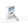 Cardinal ExpressLoad 4 Inch D-Ring Binder, 750 Sheet Capacity, ClearVue Cover, Locking D-Rings, White Binder (49140)(2 Inch)