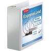 Cardinal ExpressLoad 4 Inch D-Ring Binder, 750 Sheet Capacity, ClearVue Cover, Locking D-Rings, White Binder (49140)(4 Inch)