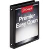 Cardinal 3 Ring Binder, 2 Inch Premier Easy Open Binder, ONE-Touch Locking Round Rings, 425-Sheet Capacity, ClearVue Cover, PVC-Free, Black (11121)(Black)