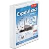 Cardinal ExpressLoad 4 Inch D-Ring Binder, 750 Sheet Capacity, ClearVue Cover, Locking D-Rings, White Binder (49140)(1.5 Inch)
