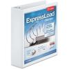 Cardinal ExpressLoad 4 Inch D-Ring Binder, 750 Sheet Capacity, ClearVue Cover, Locking D-Rings, White Binder (49140)(2 Inch)