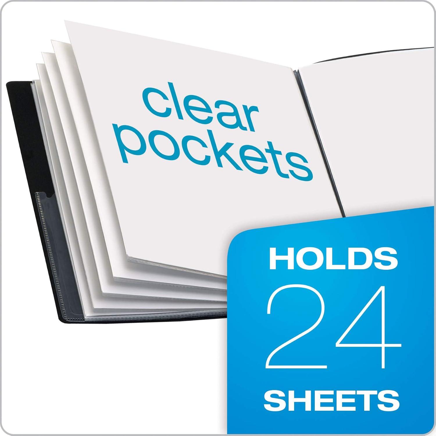 image:imageCardinal Custom ShowFile Presentation Book 12 Pockets Holds 24 LetterSize Sheets Customizable Cover Black 50132CB1 Count Pack of 2