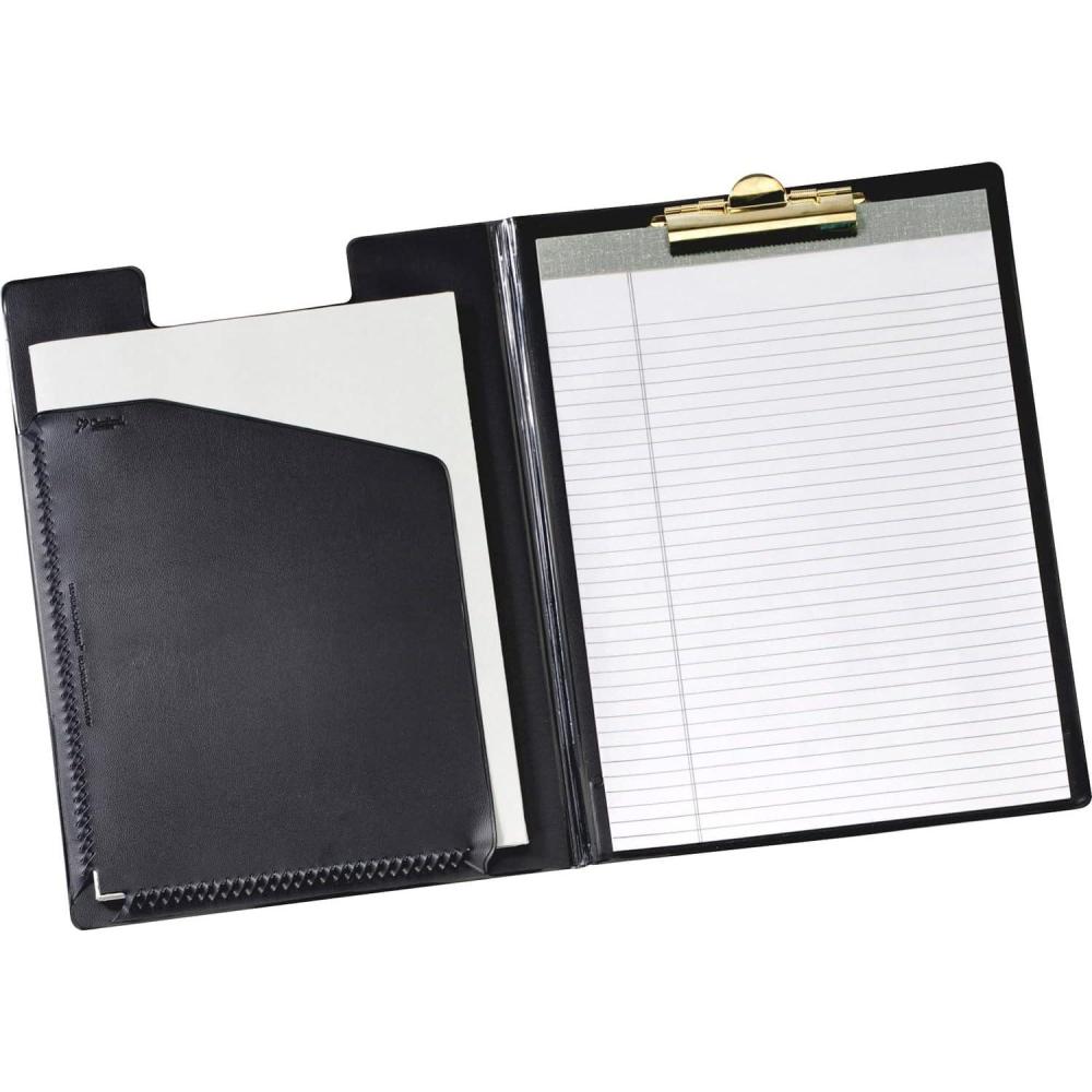 image:imageCardinal Pad Holder LeatherLike Vinyl BrassFinish Clip Expanding Pocket File Black 252610