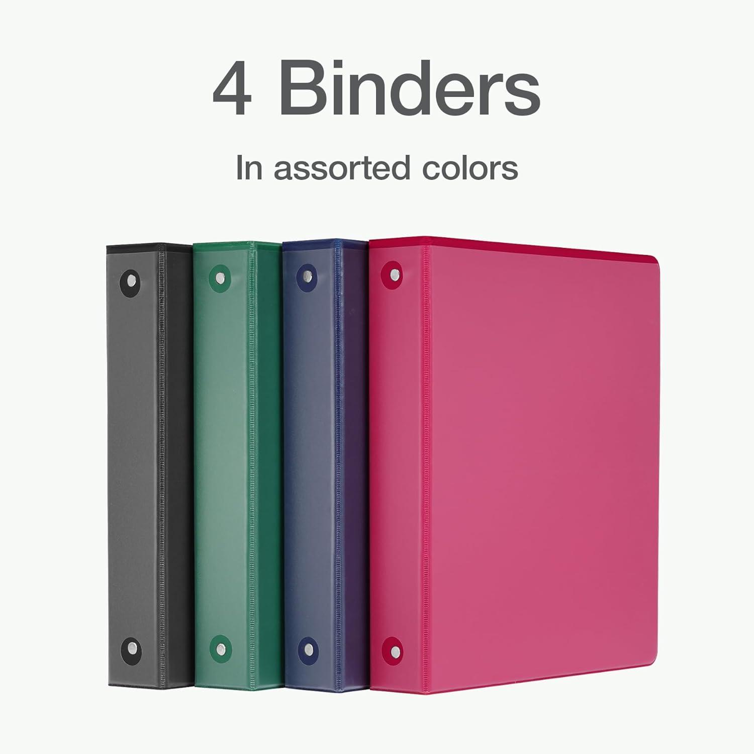 image:imageCardinal 3 Ring Binders Binders for School and Office Durable 15 Inch Round Rings Holds 350 Sheets ClearVue Presentation View NonStick Assorted Colors 4 Pack 101767315 Inch