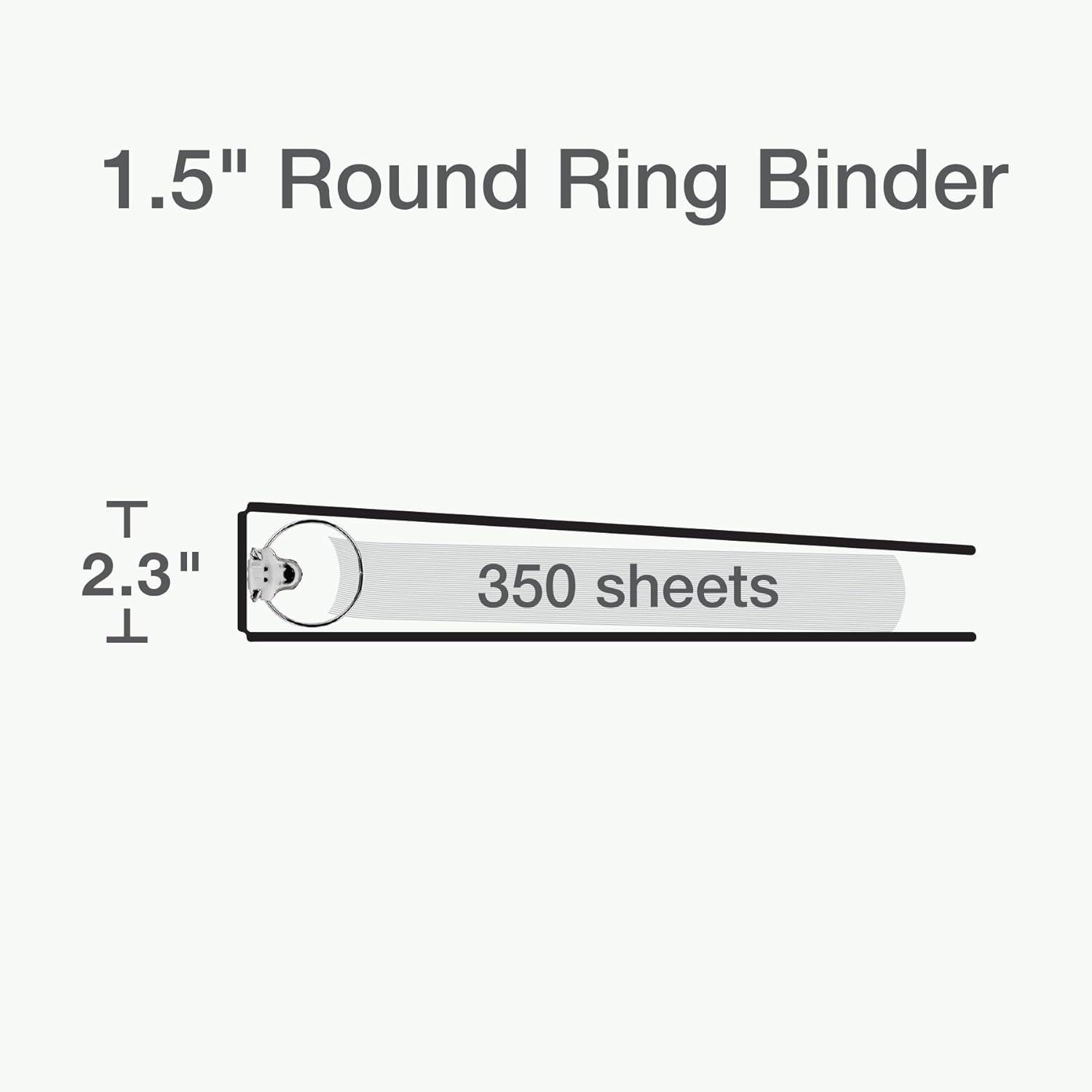 image:imageCardinal 3 Ring Binders Binders for School and Office Durable 15 Inch Round Rings Holds 350 Sheets ClearVue Presentation View NonStick Assorted Colors 4 Pack 101767315 Inch