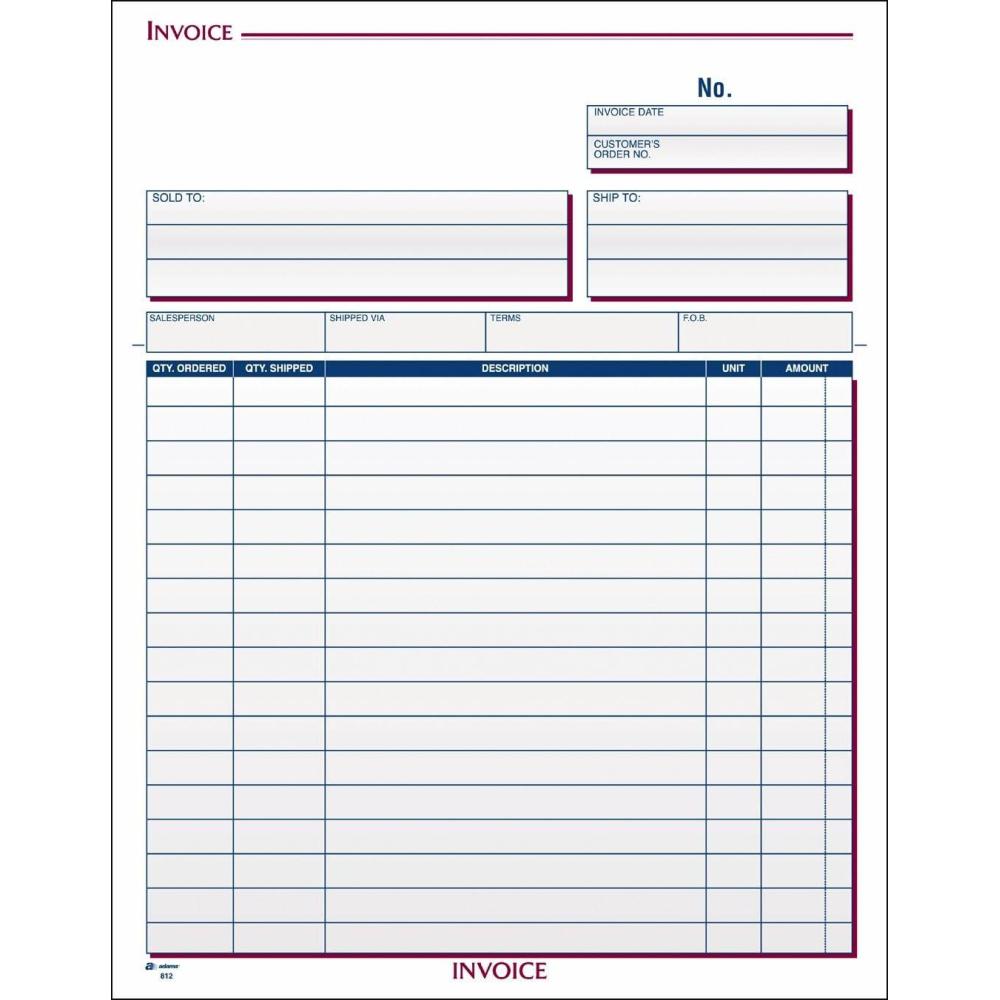image:imageAdams Invoice Unit Set 85 x 1144 Inch 3Part Carbonless 100Pack White and Canary and Pink NC3812100 Count Pack of 1
