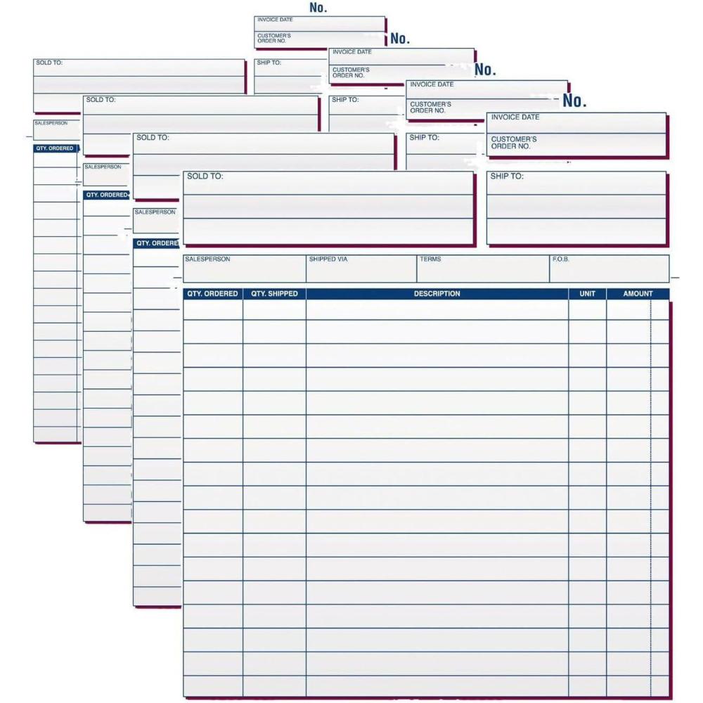 image:imageAdams Invoice Unit Set 85 x 1144 Inch 3Part Carbonless 100Pack White and Canary and Pink NC3812100 Count Pack of 4
