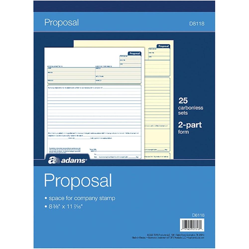 image:imageAdams Proposal Book 2Part with Carbon 838 x 1144 Inches White 50 Sheets D8118