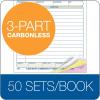 Adams Packing Slip Book, 3-Part, Carbonless, 5-9/16 x 7-5/16 Inches, 50 Sets per Pad, White/Canary/Pink (T5082)(50 Count (Pack of 10))