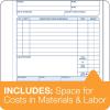 Adams Repair Order Book, 3-Part Carbonless, White/White/White, 5-9/16 x 8-7/16 Inches, 50 Sets (T5084)(50 Count (Pack of 1))