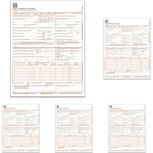Adams Health Insurance Claim Forms for Laser Printer, 8.5 x 11 Inches, 100 per Pack (CMS1500L1V)(100 Count (Pack of 5))